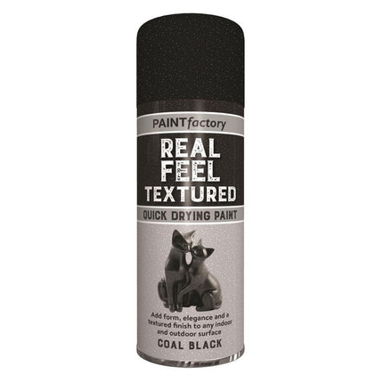 REAL FEEL TEXTURED SPRAY PAINT BLACK 400ML