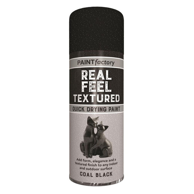 REAL FEEL TEXTURED SPRAY PAINT BLACK 400ML
