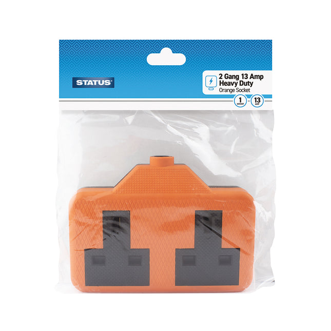 Status 2 Way Orange Socket Block 1Pk