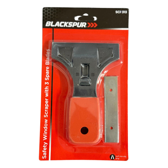 Safety Window Scraper with 3 Spare Blades