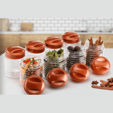 Set of 8 Plastic Jar Set With Lid