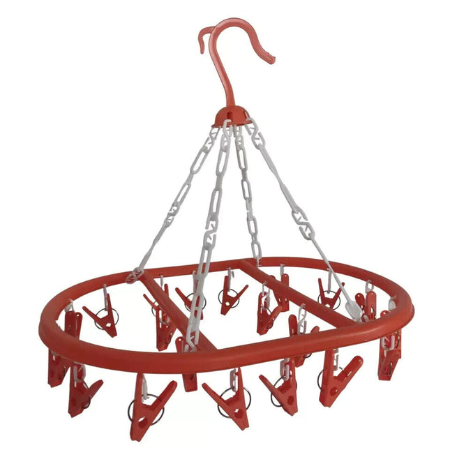 Sock Hanger for Washing Line with 20 Pegs Clothes Drying Airer Rack 37 x 28cm