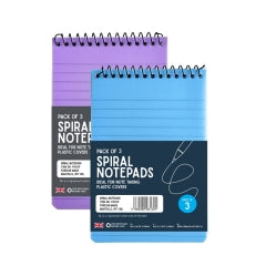 Spiral Notepad 6"x4", 3pk Asst 1