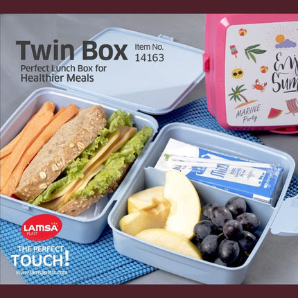 Twin Plastic Lunch Box Food Container Set Storage Box food