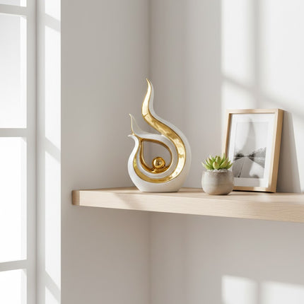 Ceramic Gold Plated Vase 27 x 17 cm