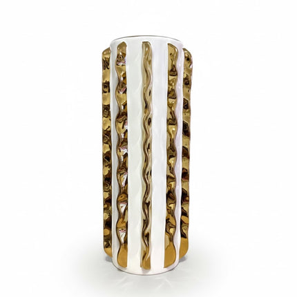 Ceramic Gold Plated Vase 25 x 8cm