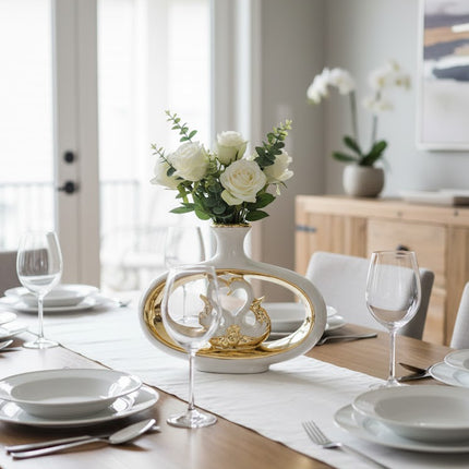 Ceramic Gold Plated Vase 25 x 20 cm