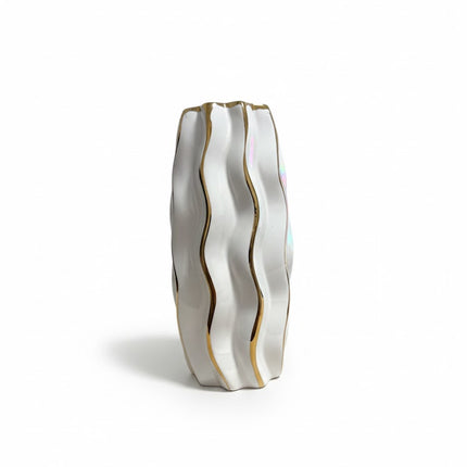 Ceramic Gold Plated Vase 18 x 6cm