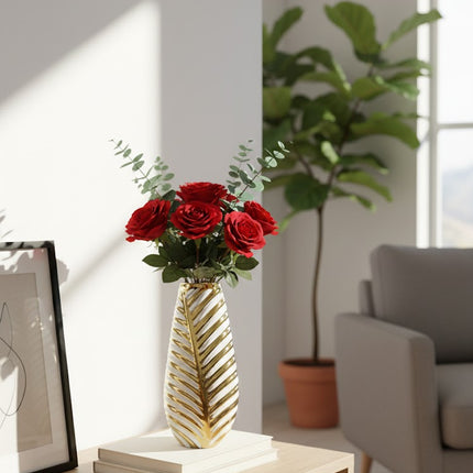 Ceramic Gold Plated Vase 26 x 12 cm